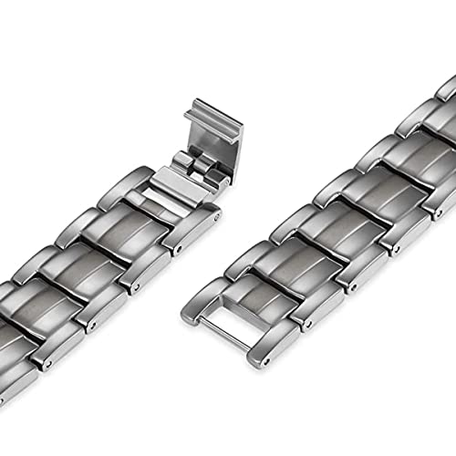 Uswel Titanium Bracelet For Men Black Pvd Coating 591Pcs Minerals Magnetic Bracelet For Men (Silver) #TOP3