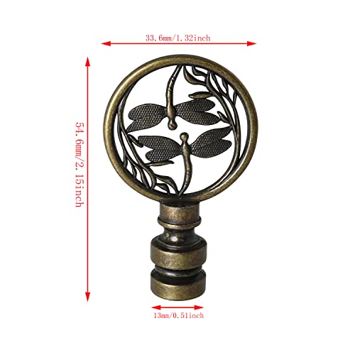 Dgbrsm DDLFCKH-1-38-1 Double Dragonflies Lamp Finials 1-3/8 Inches Lamp Finial Cap Knob thumb #2