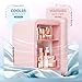 EUHOMY Mini Fridge, 4 Liter/6 Can Compact Refrigerator, AC/DC Portable Cooler & Warmer for SkinCare, Food and Drinks, Mini Fridge for Bedroom, Office, Car & Dorm, Pink