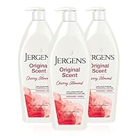 Jergens Original Scent Dry Skin Body Lotion, Hand and Body Moisturizer, Cherry Almond Essence, Dermatologist Tested, 21 Oz, Pack of 3
