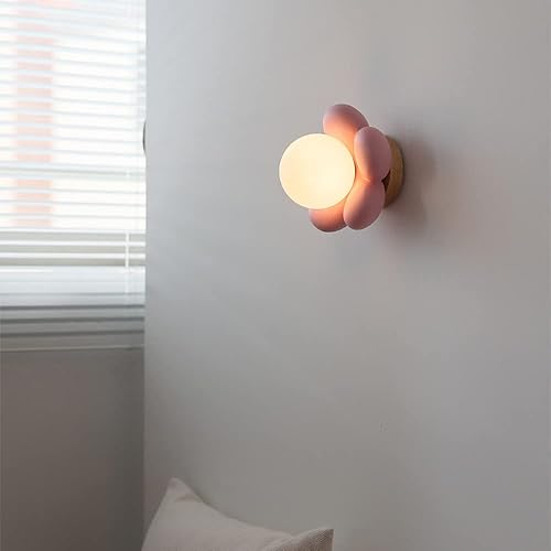 Miniatura 7 de Jadssox Lámpara de pared de cristal para habitación de los niños lámpara de pared de dibujos animados en forma de flor accesorios de iluminación de