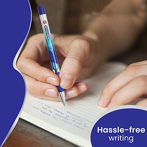 Cello Butterflow Classic Gel Pen Set | Pack of 20 Gel Pens | 20 Blue Ink Colour Pens | Spring Tip | Smooth Writing Experience | For School and Office Use | Best Pen for Exams