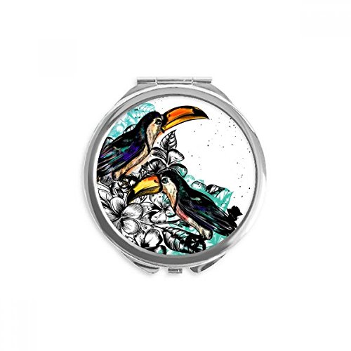 Miroir de poche oiseau toco pour retouches maquillage rapides en voyage