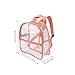 equlup Clear Backpack, PVC Transparent Backpack Portable PVC Zipper Design High Capacity Clear Back Pack Storage Bag for Outdoors Hiking Travel Shopping (Pink)