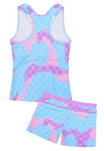 Image of Uhnice Girls Swimsuit Two Piece Tankini Swimwear with Boyshort