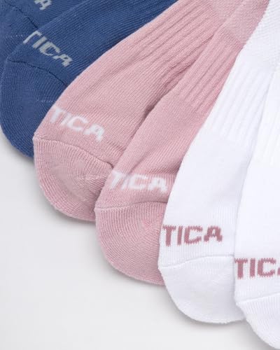 Image of Nautica Womens High Quarter Socks Moisture Wicking Cushioned Socks, 6 Pack | Dri-Motion Moisture Wicking Stretch Fabric, Cushioned Key Areas, Reinforced Heel and Toe, High Quarter Cut, Shoe Size 4-10