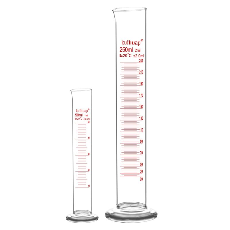Probeta de Laboratorio para Ciencias, Cilindro medidor Graduado de Vidrio de borosilicato 3.3 Transparente 5-2000 ml(25 ml)