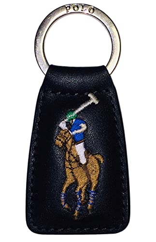 Polo Ralph Lauren Multi-Color Big Pony Key Chain Fob Leather Black #TOP30