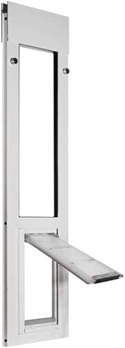 Endura Flap Puerta para gatos para ventanas corredizas horizontales  Marco de aluminio resistente a la intemperie con solapa aislada de doble capa