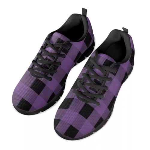 PinUp Angel Women's Buffalo Plaid Walking Shoes Lightweight Comfy Sports Running Work Sneaker3