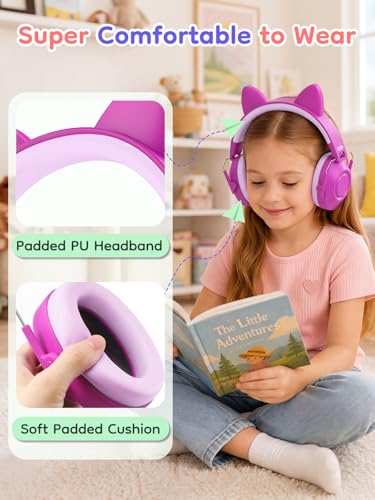 Image of Dr.meter Kids Hearing Protection Earmuffs: 32dB SNR Noise Cancelling Headphones for Kids, Adjustable Ear Muffs for Noise Reduction in Autism Sensory, Fireworks, Concert w /Fun Stickers Rose
