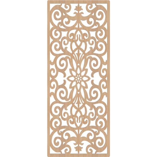 Image of 23 3 /8 inchW x 59 3 /8 inchH x 3 /8 inchT Buel Decorative Fretwork Wood Wall Panels, Hickory