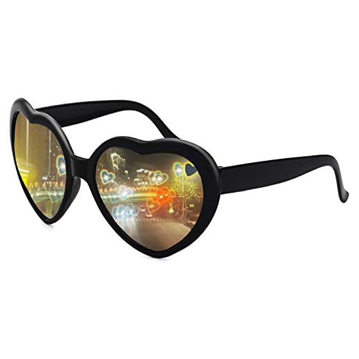 Heart Sunglasses Heart Effect Diffraction Glasses Festival Party Rave Light Accessories Heart Glasses UV400 Protection