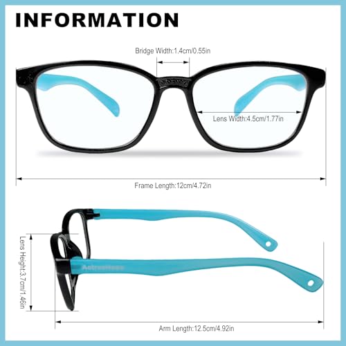 Image of Ultra-Light Blue Light Blocking Glasses with Case for Kids and Teens,Anti Eyestrain &UV400