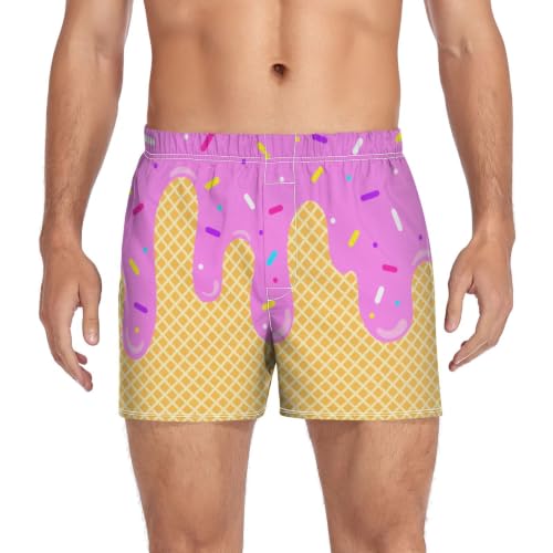 Image of Men's Boxer Shorts Cotton Loose Underwear with Button Fly