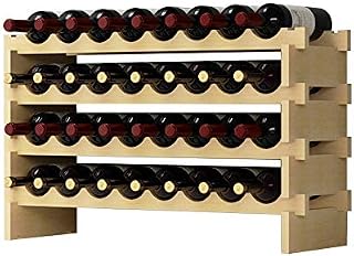 soges 4-Tier 32 Bottles Wine Rack Wood Wine Shelf Wine Storage Wine Display Shelf Wine,BY-WS4832M-1