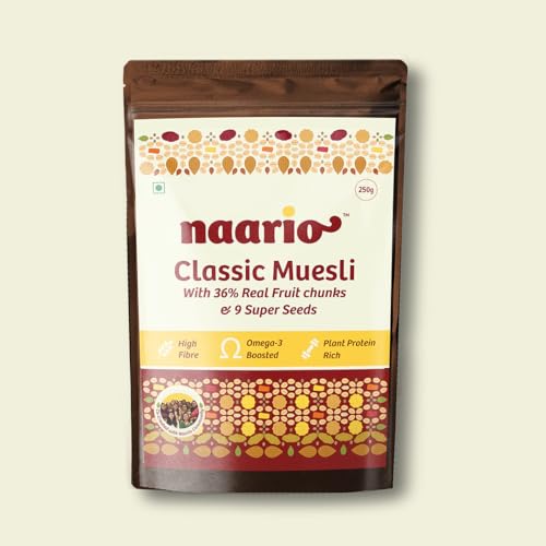 Image of Naario Classic Muesli | Zero Added Sugar | Real Fruit and Nuts | Keeps You Full 3-4 Hours | No Preservatives | Oat-Based | Ready in 2 Minutes | 250g