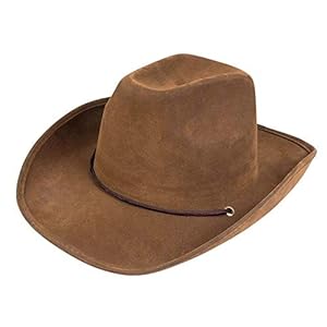Boland 04351 Utah hoed voor volwassenen, kunstleer, donkerbruin, cowboyhoed, westernhoed, cowboy, ranger, wild vesten, hoofddeksel, accessoire, themafeest, carnaval