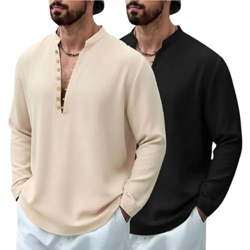 Image of DEELMO Men Stylish Cotton Blend Kurta with Button Detailing for Festive and Casual Wear | Comfortable Soft Fabric Kurta with Modern Mandarin Collar Traditional Outfit