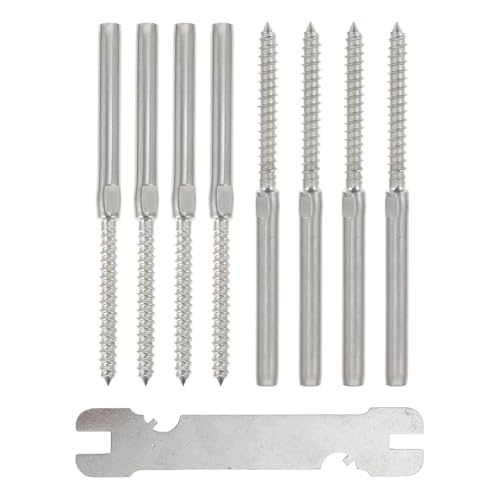 Kit de 8 tornillos de acero inoxidable OUNONA para postes de madera y sistema de barandilla