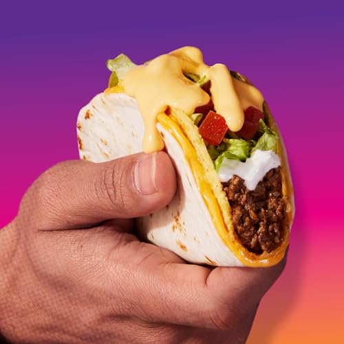 Taco Bell Cheesy Double Decker Taco Dinner Kit with 6 Soft Tortillas, 6 Crunchy Taco Shells, Velveeta Cheese Sauce & Seasoning, 14 oz Box