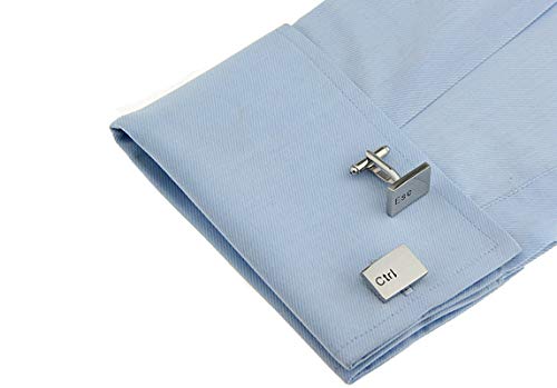 Daesar mancuernillas rectangulares para camisa plateadas miniatura 4