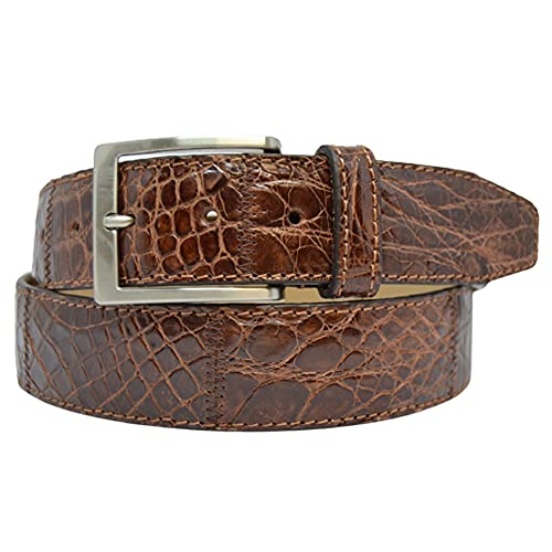 Cintura in Coccodrillo cm 4 (52-100/115 cm, Marrone)