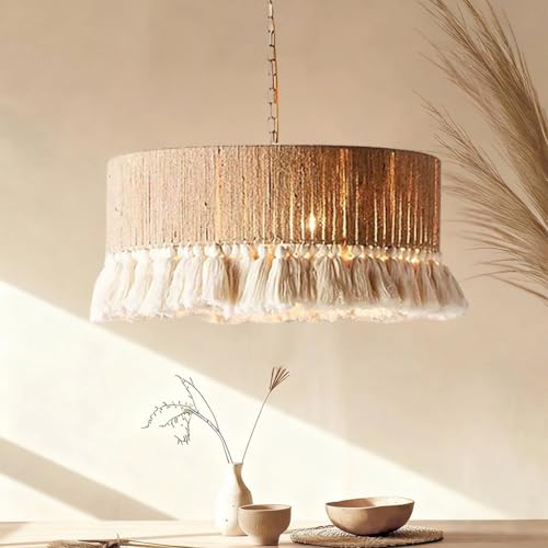 Lustre en forme de tambour en osier pour transformer une pièce froide en nid douillet