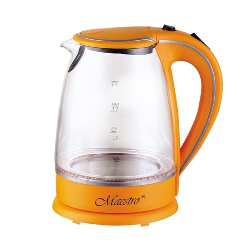 Hervidor Feel Maestro MR-064 Naranja Transparente Vidrio 2000 W 1,7 L Hervidor Feel Maestro MR-064 Naranja Transparente Vidrio 2000 W 1,7 L