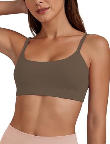Image of Buauty Sports Bra for Women, U Neck Adjustable Spaghetti Strap Workout Bra with Removable Cups for Yoga Pilates Gym
