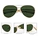 GUVIVI Retro Gold Aviator Sunglasses for Women Men, 2025 Metal Oversized 70s Aviators Green Sun Glasses