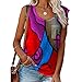 Produktbild Frühling und Sommer Damen Casual Sleeveless Farbabstimmung Casual T-Shirt Rundhals Lose Große Größe Weste Top Damen