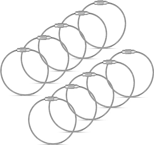 KEYU DAS ORIGINAL® 10er Set Schlüsselring aus Drahtseil rostfrei |...