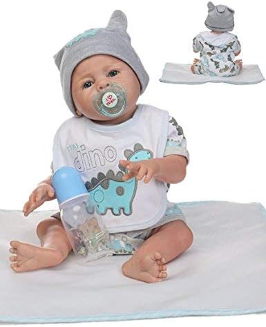 NPK Reborn Baby Doll Boy Silicone Full Body Boy Realistic Anatomically Correct 20inch 50cm Weighted Baby Gray Doll Vinyl