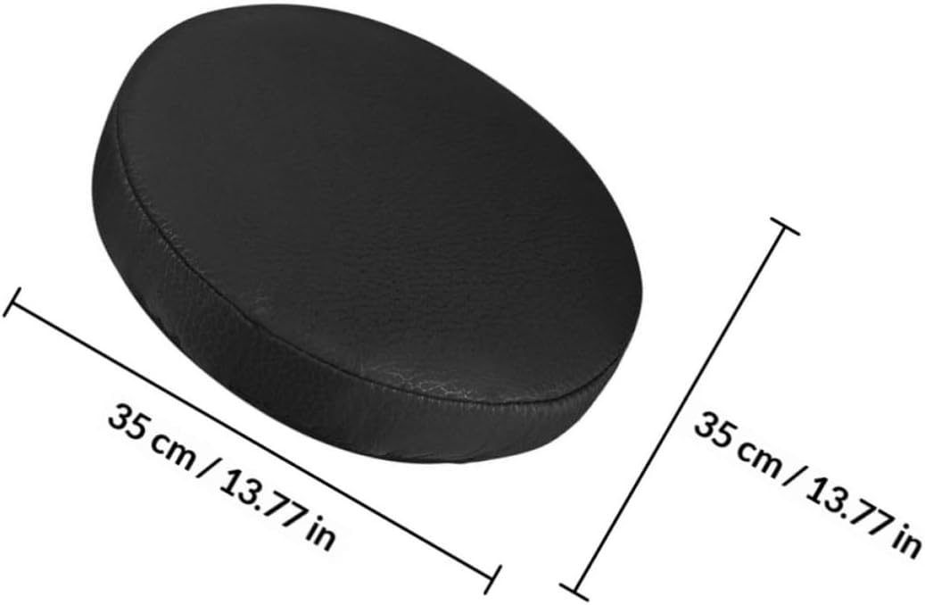 Stool Covers Ottoman Cover Black Made of Cotton Round 2pcs with Wear-Resistant and Slip-Resistant Backing, Stretch Suitable for Cafe and Office Chairs