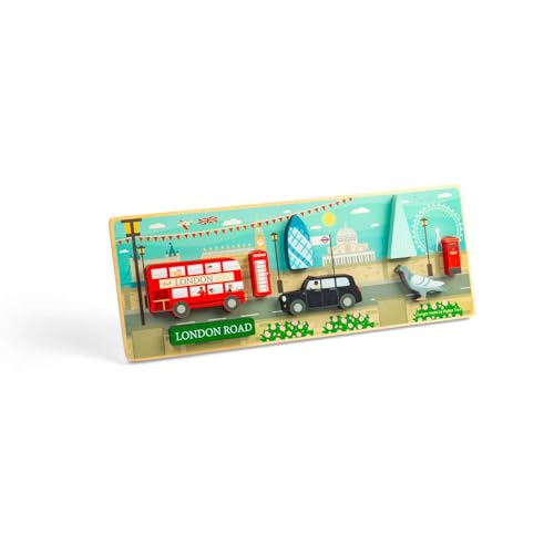 Puzzle Épais Londres Bigjigs Toys, 8 Pièces en Bois pour Tout-Petits