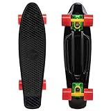 Cal 7 Complete Mini Cruiser | 22 Inch Micro Board | Vintage Skateboard for School and Travel (Rebel)