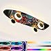 32W LED Dimmbar Deckenleuchten für Kinder, RGB Lampen Kreativ Skateboard Design Deckenlampe Kinderzimmer Mädchen mit Fernbedienung and APP, Acryl Schirm Junge Schlafzimmer Deko Leuchte L60cm (A)