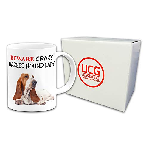 Beware Crazy Basset Hound Lady divertente a forma