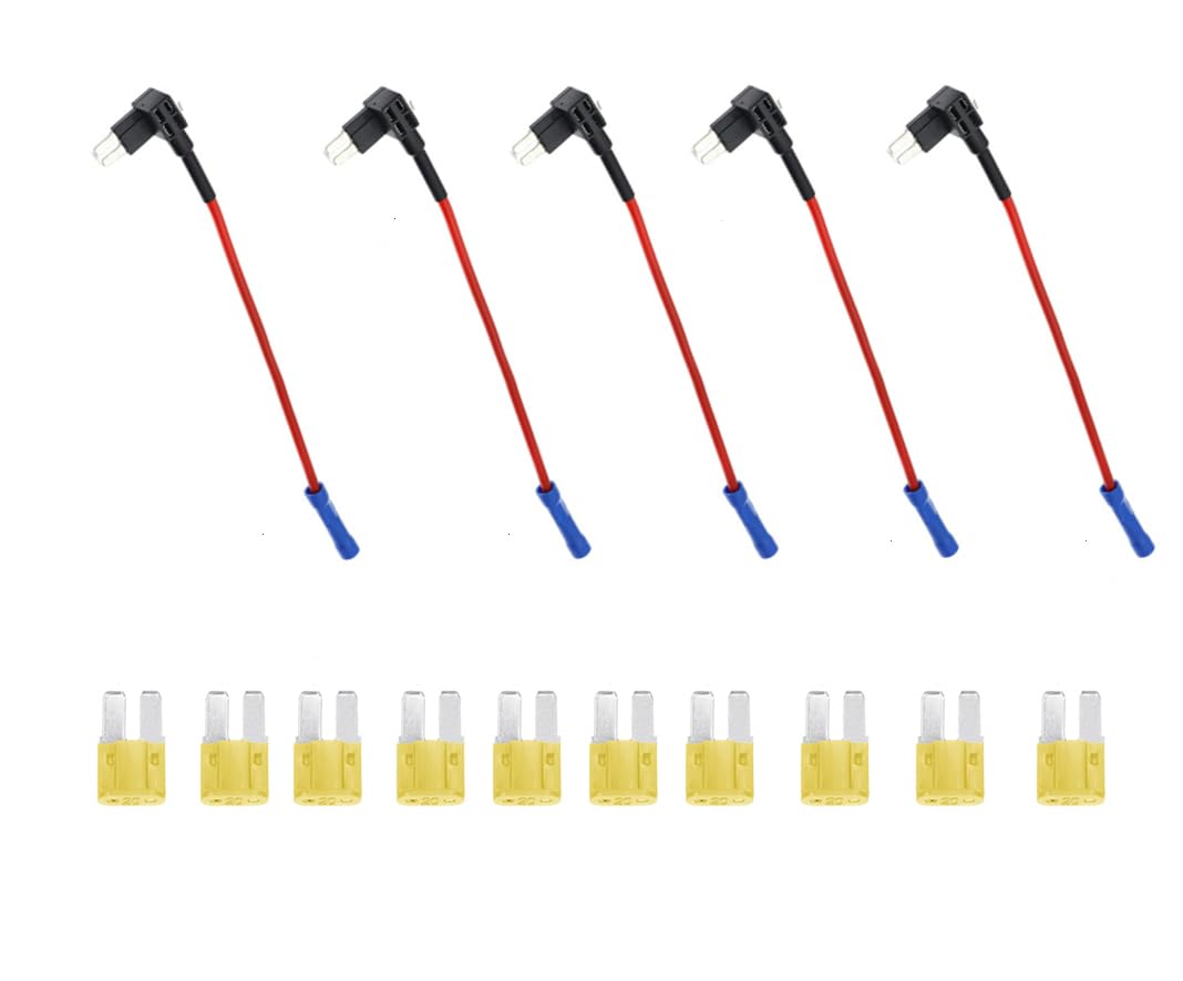 (5 PCS) 12V Micro 2 Fuse, M2, Car ATR Blade Fuse Holder, Car Add-a-Circuit Fuse Tap Adapter with Blade, Mini ATM APM Add On Dual Circuit Adapter Connector forTrucks Boats