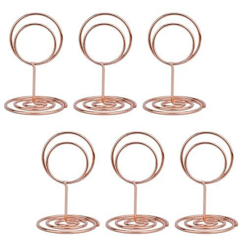 Jofefe 20Pcs Table Number Holders, Place Card Holder, Mini Table Card Holders, Cute Picture Holder Photo Holders for Wedding Reception Party, Table Centerpieces (Rose Gold)