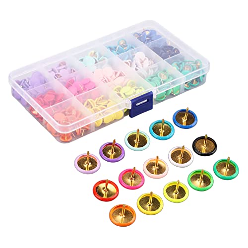 Tachas Planas, Tachinhas 1 Caixa 15 Cores Alfinetes Planos Com Caixa Transparente para Quadro de Cor