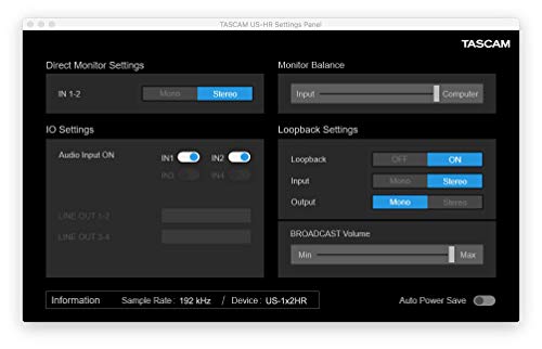 Image of Tascam Audio Interface, Black (US-1X2HR)
