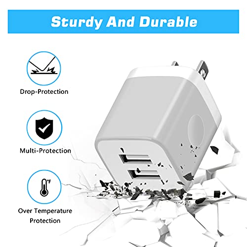 Usb Wall Charger, X-Edition 4-Pack 10.5W/2.1A Universal 2-Port Usb Wall Plug Power Adapter For Iphone 14 13 12 11 Pro Max Mini Se Xs Xr X 8 7 6S 6 Plus, Samsung, Lg, Pixel, Moto, Android Phones (Grey) #TOP2