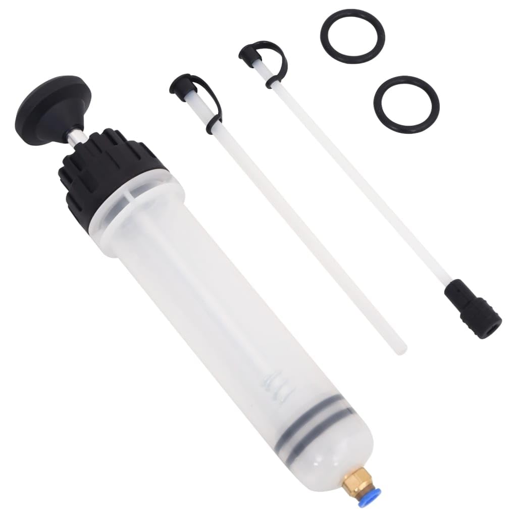 Bremsenentlüfter Weiß und Schwarz 0,2 L Bremsflüssigkeit-Handpumpe mit transparentem Ablassschlauch 29,5 x 5,5 cm für Werkstatt, Auto, Reparatur und Montage
