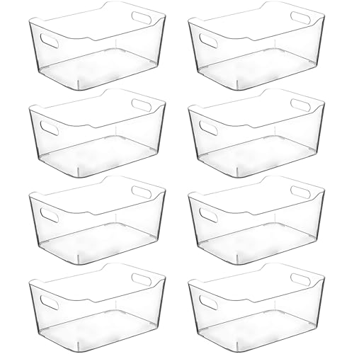 Image of CONTROL KITCHEN Clear Plastic Storage Bins for Kitchen Organization or Pantry Organizers and Storage, Freezer Organizer Storage Containers Bin for Organizing Refrigerator Cabinet Organizers (8, Large)