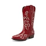 DREAM PAIRS Women's Cowboy Cowgirl Western Mid Calf...