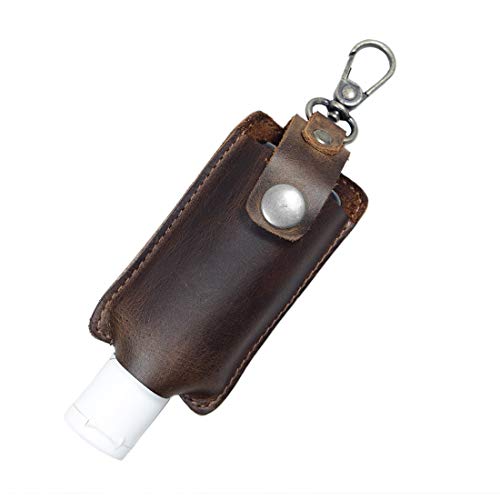 Hide & Drink, Rustic Durable Leather Hand Sanitizer Holder, Keychain, Strong Pouch Clip, Vintage Purse, Classic Backpack or Handbag Accessory, Handmade Includes 101 Year Warranty :: Bourbon Brown - Image 4