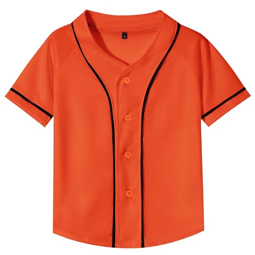 Image of Yuji Itadori Kids Baseball Jersey Button Boys Short Sleeve T-Shirts Hip Hop Fashion Casual Sports Solid Color Shirt