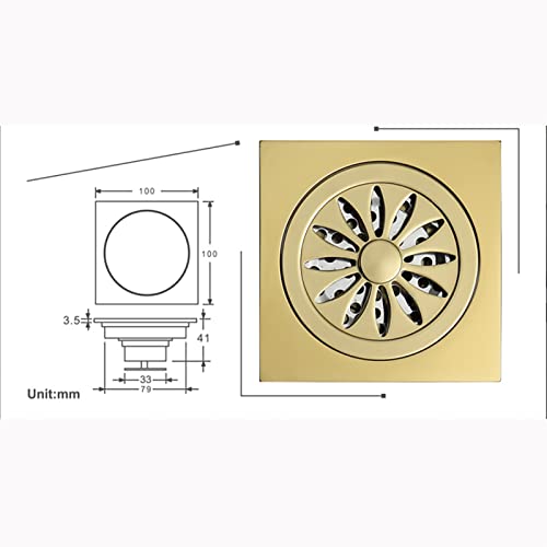 Drain de douche carré anti-odeur avec grand débit pour bloquer les remontées de sol